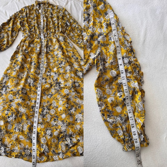 NWT ZARA Floral Print Chiffon Boho Midi Dress S - Picture 7 of 14